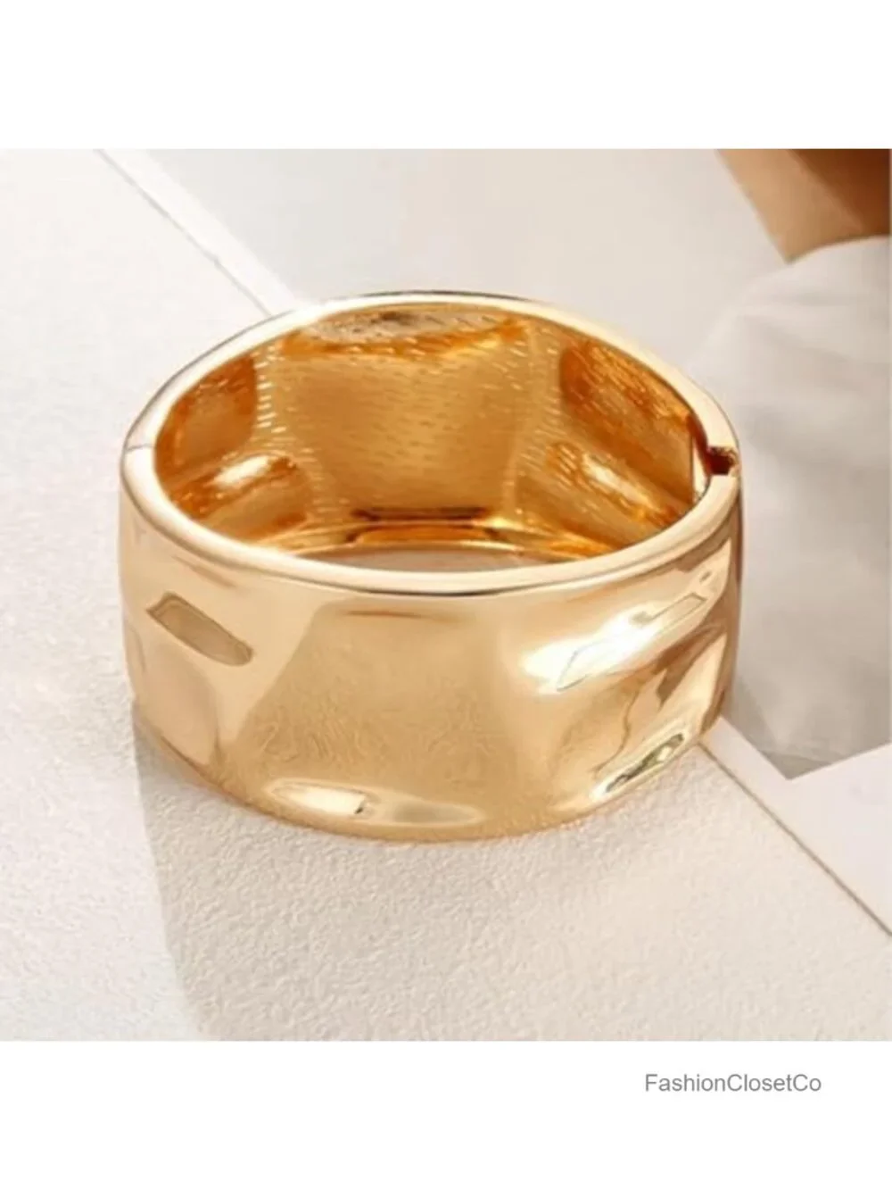 Chunky Twisted Cuff Bangle Bracelet 14K Gold Plated Hinged Open Cuff Jewelry